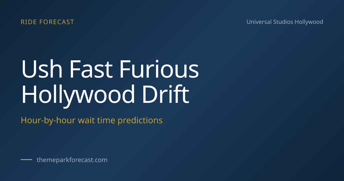 Fast & Furious: Hollywood Drift Wait Times & Best Time to Ride ...